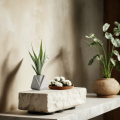 Moderner Stil minimalistischer künstlerischer Betonblüten Pot