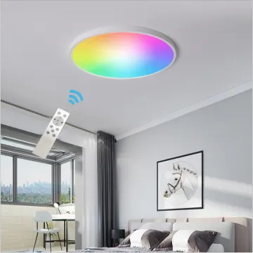 Round RGB Flat Panel Dimmable WiFi Alexa App Control Smart Square LED Ceiling Lights for Bedroom