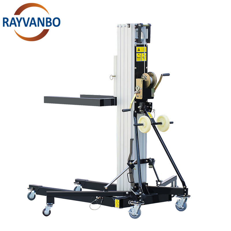 Hot Selling Aluminum Mast Machine: Hand Operated Lift Material Handling Equipment