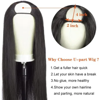 Natural color cheap 30 inch light yaki u part human hair wigs for black women kinky curly u part wig human hair