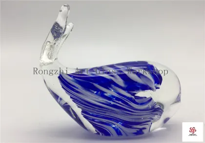 Blue Whale Glass Sculpture