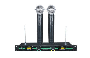 Vhf Dual Channel Wireless Microphone For Celebration / Karaoke