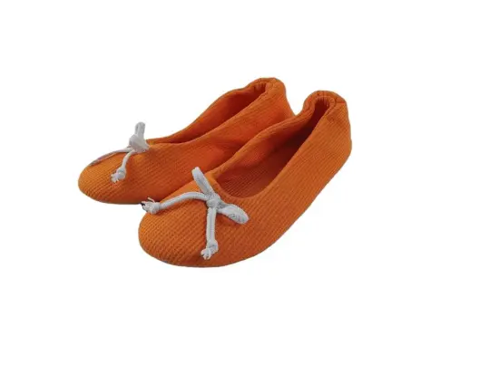 Women basic quiet ballerina indoor slipper with bow