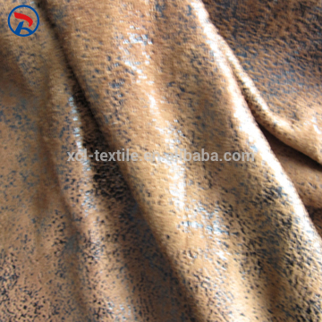 xcl hot stamping polyester grid embossed suede fabric for garment making