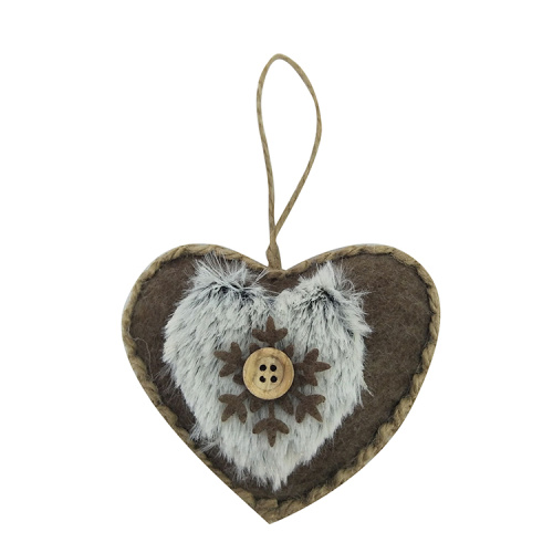 Pendentif coeur avec style hiver bois