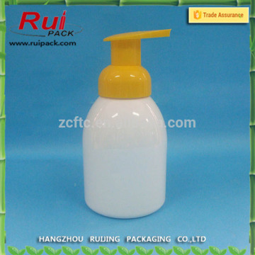 300ml white foam bottle , PET foamer pump bottles for soap liquid