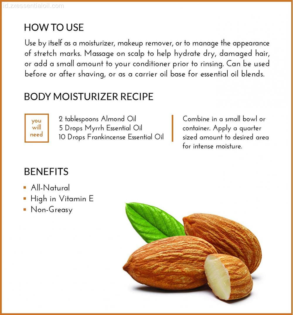 OEM 100% Minyak Esensial Murni Minyak Almond Manis