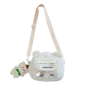 Woolen Cute Pain Bag: New Letter, Portable Shoulder Ita Bag with Japanese Jelly Transparent Crossbody and Clear Window