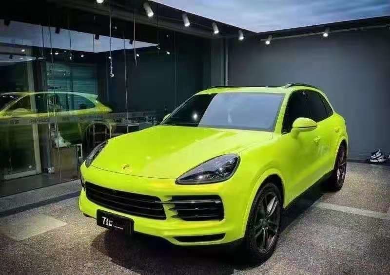 Filme de embrulho de carros amarelo fluorescente de coral mágico coral