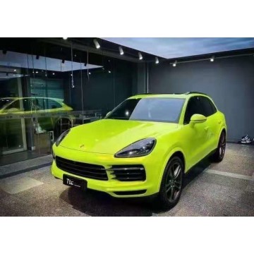 Filme de embrulho de carros amarelo fluorescente de coral mágico coral