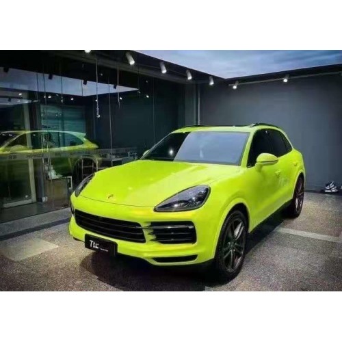 Filme de embrulho de carros amarelo fluorescente de coral mágico coral