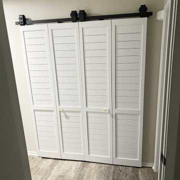 Wall Mounted BI- Folding Sliding Barn Door Hardware