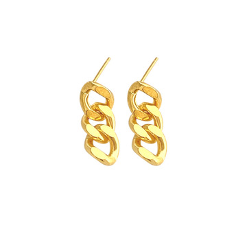 트렌디 한 쿠바 스테인레스 스틸 18k 금 도금 저자 극성 귀걸이 - DIY 루프 선물
