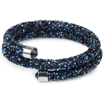 Crystaldust Cuff Bangle with Double and Single Wrap of Hot Jewelry