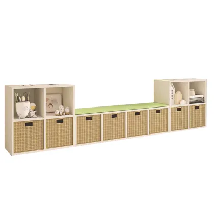 Solid Wood Kids Storage Cabinet & Bookcase - Factory Customization Contemporary Design