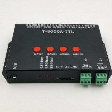 8-Port-SD-Kartencontroller programmierbarer DMX512 Full Color Controller T-8000A-TTL