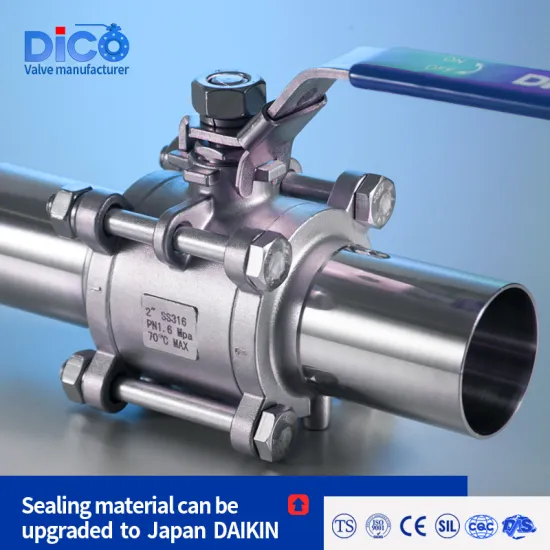 Sanitary Length Bw End CF3m/CF8m 3PC Ball Valve