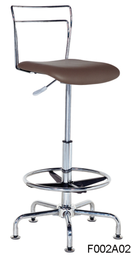 Simple metal swivel chair with footrest