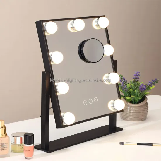 Portable IP44 LED Vanity Mirror with 9 Lights: Perfect for Travel and Desktop Use