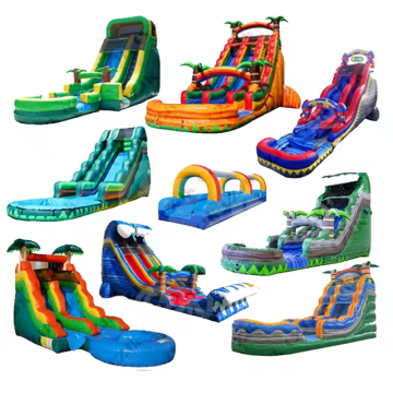 CE Certified European Standard Customized Inflatable Donut Jump House with Kids' Water Slides for Outdoor Fun