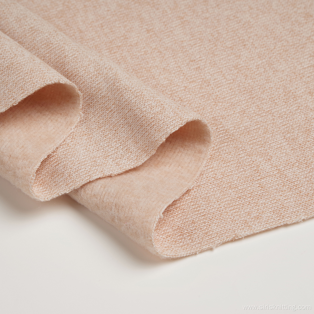 Poly Viscose Melange Hacci Rib Brushed Fabric