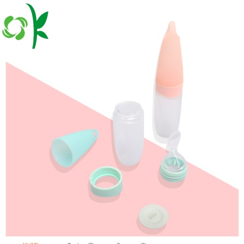 Silicone chai bé ăn muỗng bé bóp muỗng