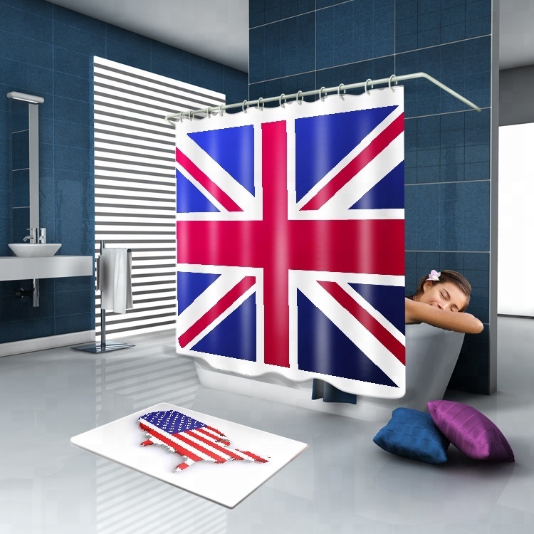Football creative waterproof shower curtain 3d photo print