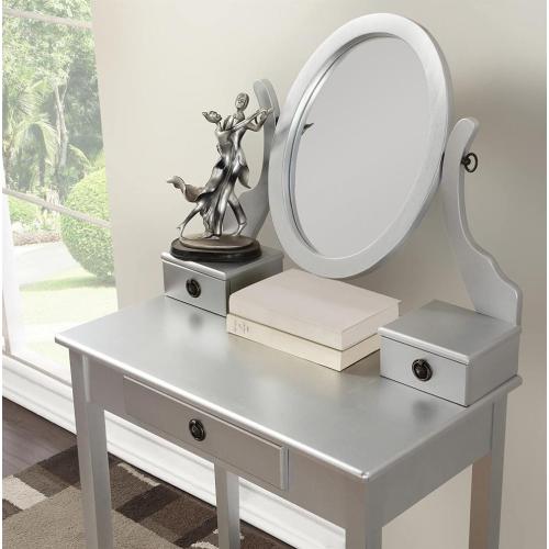 Modern Simple Wood Makeup Vanity Table with Stool