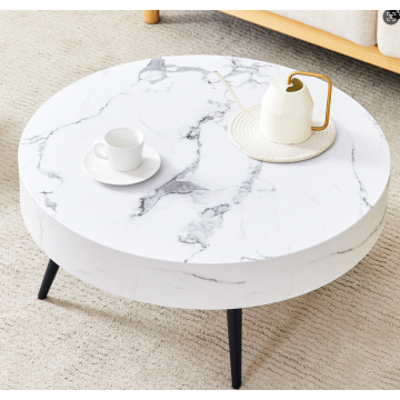 Modern MDF Round Coffee Table for Living Room
