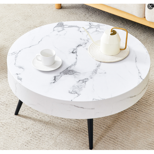 Modern MDF Round Coffee Table for Living Room