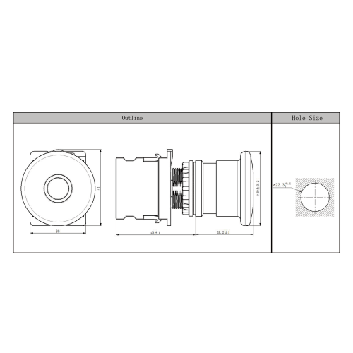 Tipka za zaustavljanje u nuždi serije LA38-205