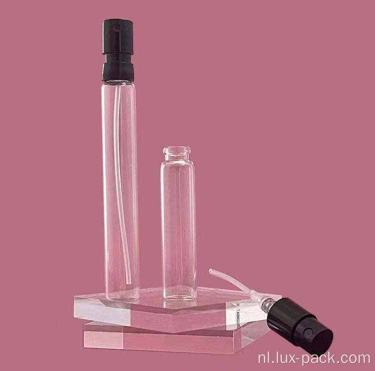 Pocket cosmetische mini -ronde plastic glazen parfumfles