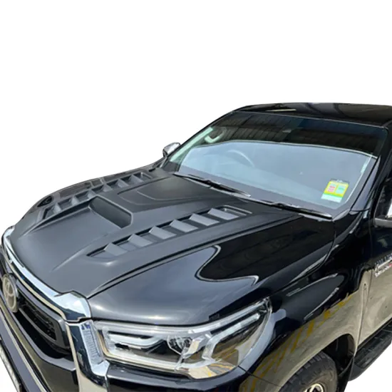 YCSUNZ 2021 Hilux Revo Black Front Bonnet Hood Scoop Vent Cover for Toyota Hilux 2022-2023