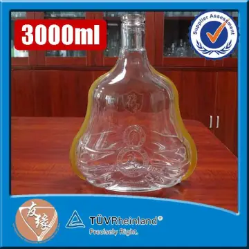 Super flint glass decal surface handling wholesale spirit bottles 3 litre