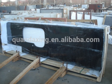 Natural Prefab Granite Countertop,Black Galaxy Granite Kitchen Counter Top