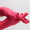 使い捨ての家庭用レッドフードグレードニトリル合成手袋パウダーフリークリーニングニトリル試験手袋