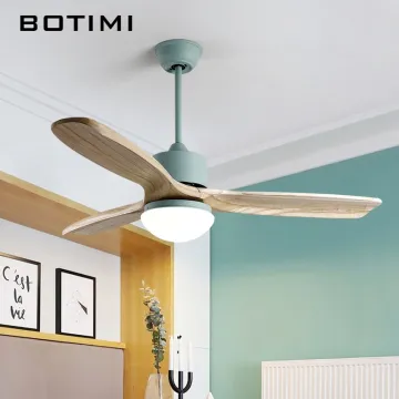 BOTIMI 220V Ceiling Fans With Lights For Living Room Remote Ceiling Fan Lamp Nordic Ventilateur Cooling Fan Light