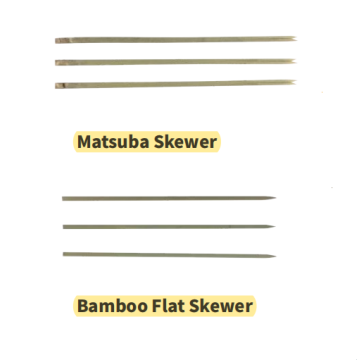Espeto de matsuba e espeto plano de bambu