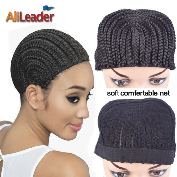 AliLeader Adjustable Free Size Black Synthetic Crochet Wig Caps For Making Synthetic Wigs