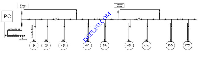 200mm Music LED Ball Light connection