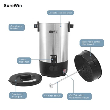Stainless Steel Commercial Coffee Urn for Hotels and Restaurants