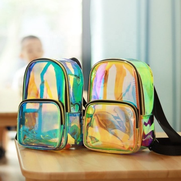 Fashion Waterproof Mini Backpack Laser Holographic PVC bag TPU Transparent Backpack For Girl