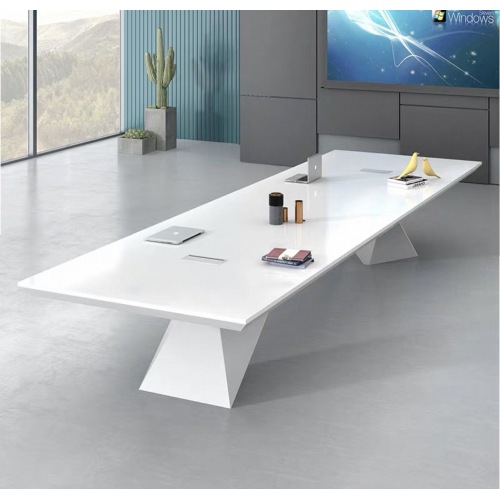 Mesa de conferência em laca branca