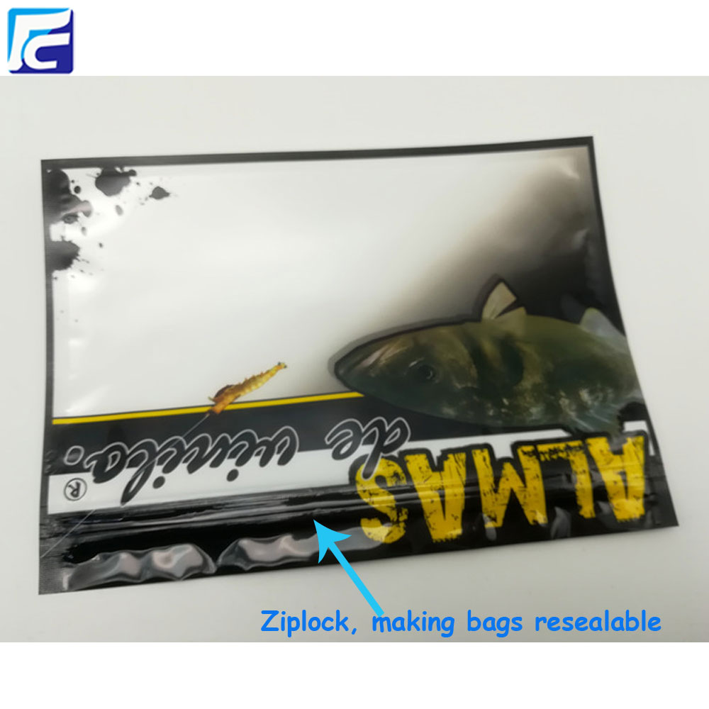 Customized soft plastic bait fishing lure ziplock bags