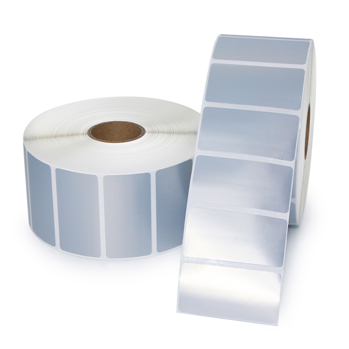 50x25mm Barcode printing matt silver PET film label