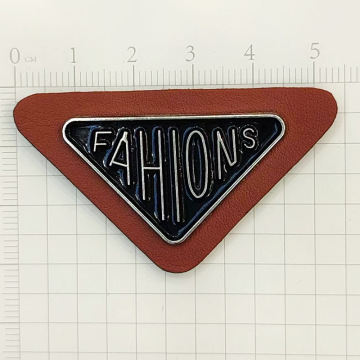 Custom Embossed Denim Leather Patches and Metal Tags for Handbags