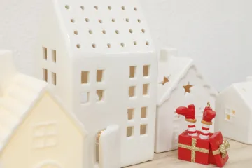 Ceramic White Cottage Tealight Holders