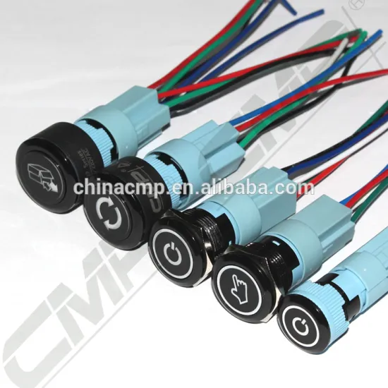 CMP IP67 plastic black illuminated push button switch