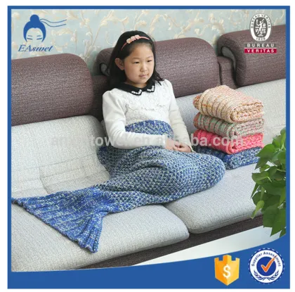 Traditional Little Mermaid Tail Blankets ,Handmade Knitted Blanket Mermaid