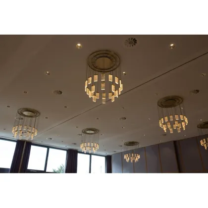 Luxury Modern Grand Cru Hand Made Glass Ring Pendant Chandelier